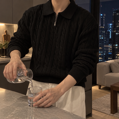 Model Zip Knit Sweater