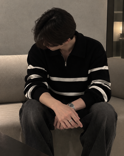 Half-zip knit sweater
