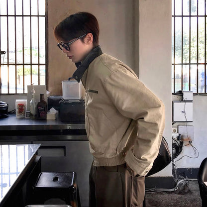 Vintage Spliced Jacket Tops