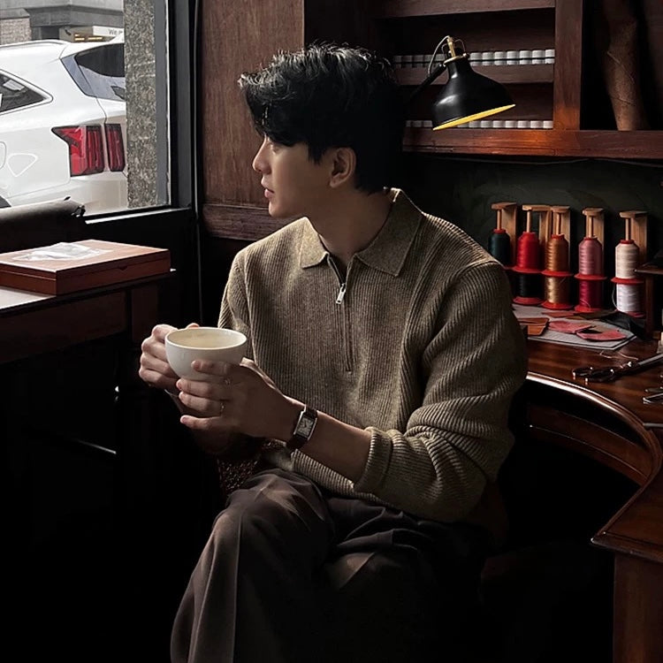 Lazy Half-Zip Knit Sweater