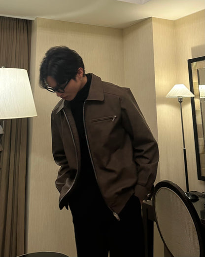 American Retro Short Leather Jacket