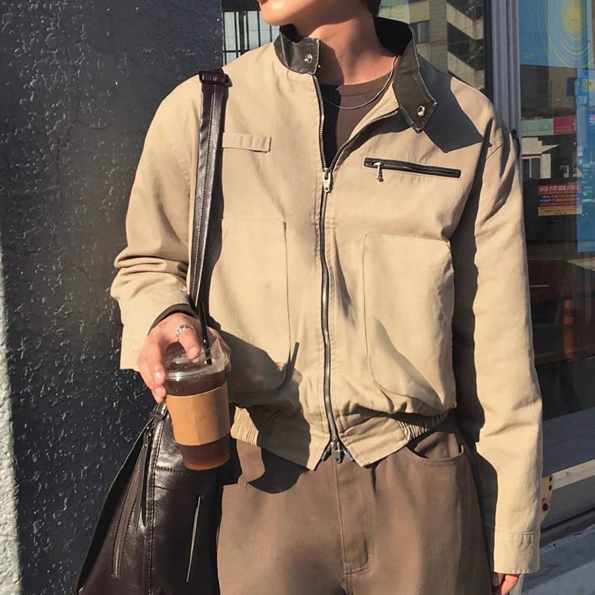 Vintage Spliced Jacket Tops