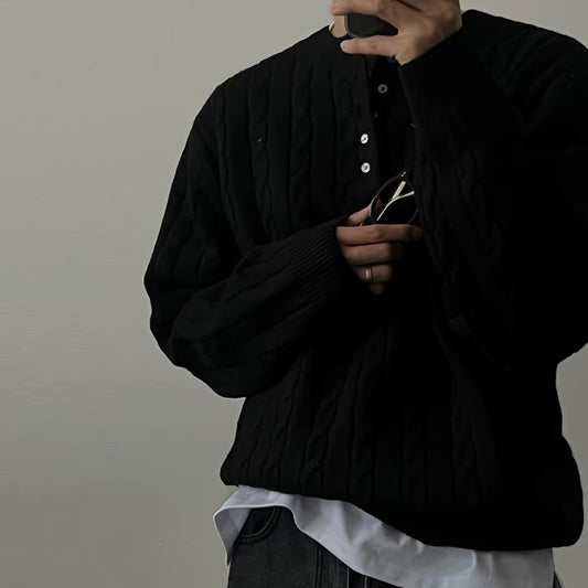 Cable Knit Henley Sweater