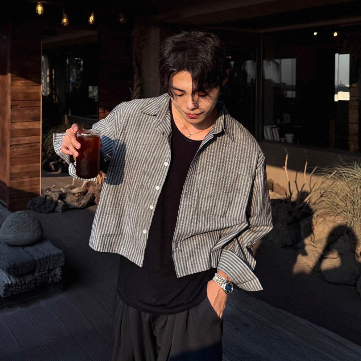 Casual Striped Long Sleeve Shirt
