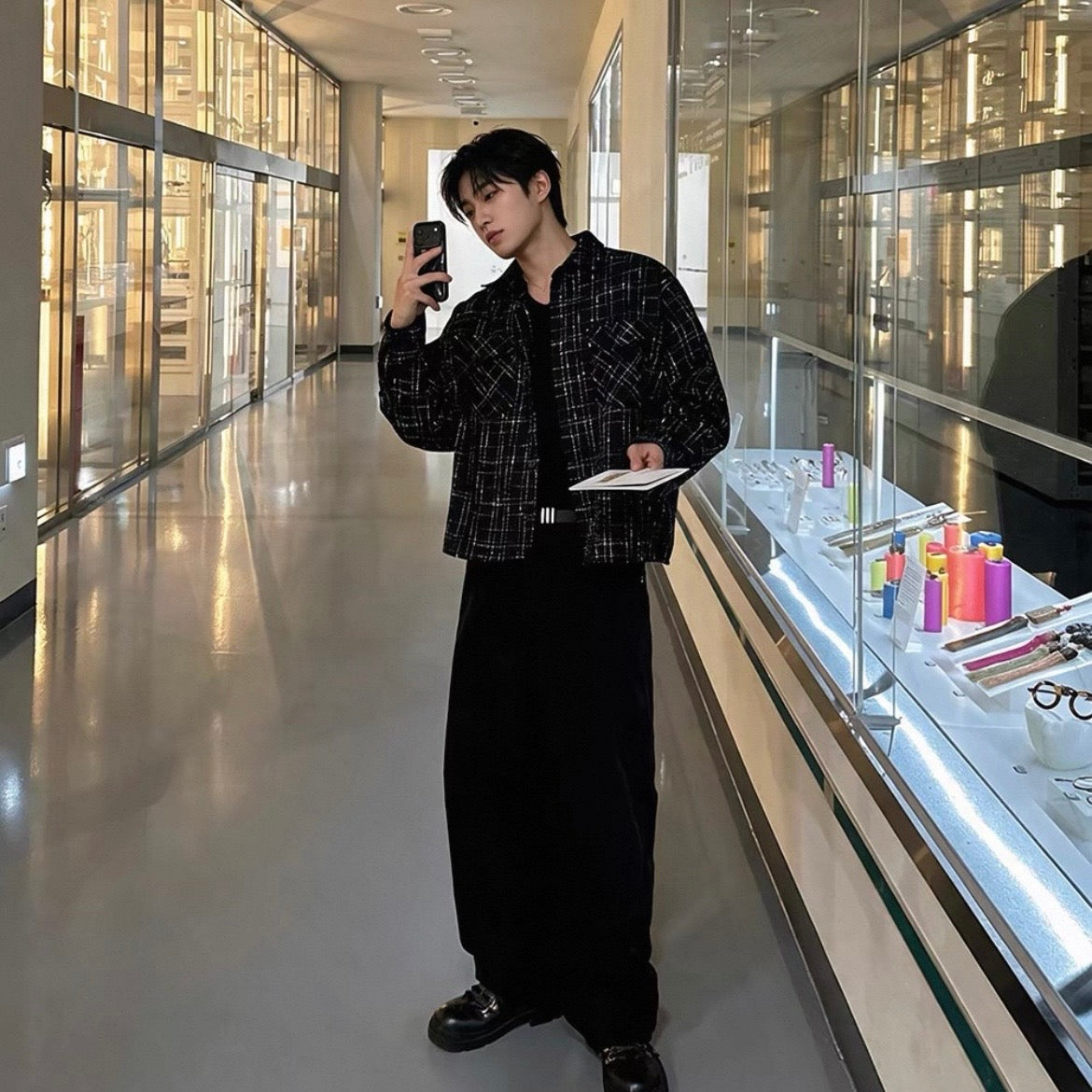 Black Check Tweed Jacket
