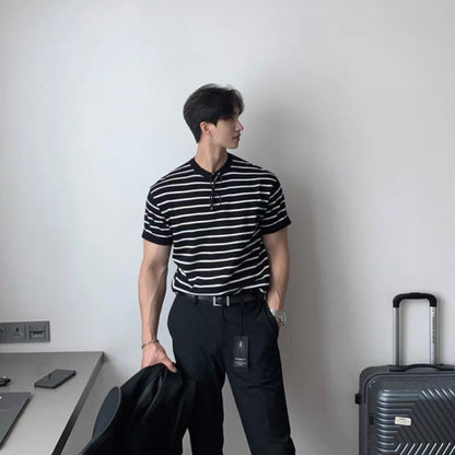 Loose Fit Black Striped Tee