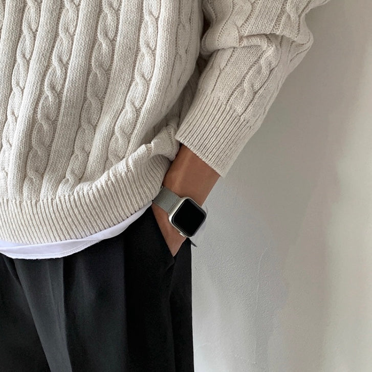 Half-zip twist knit