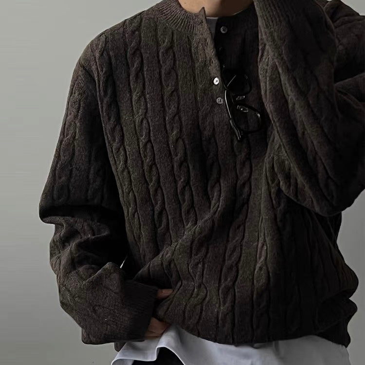 Cable Knit Henley Sweater