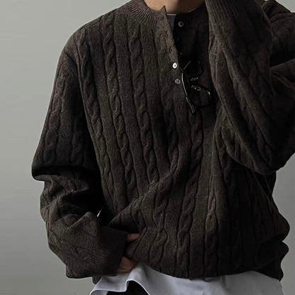 Cable Knit Henley Sweater