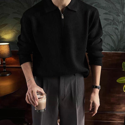 Lazy Half-Zip Knit Sweater