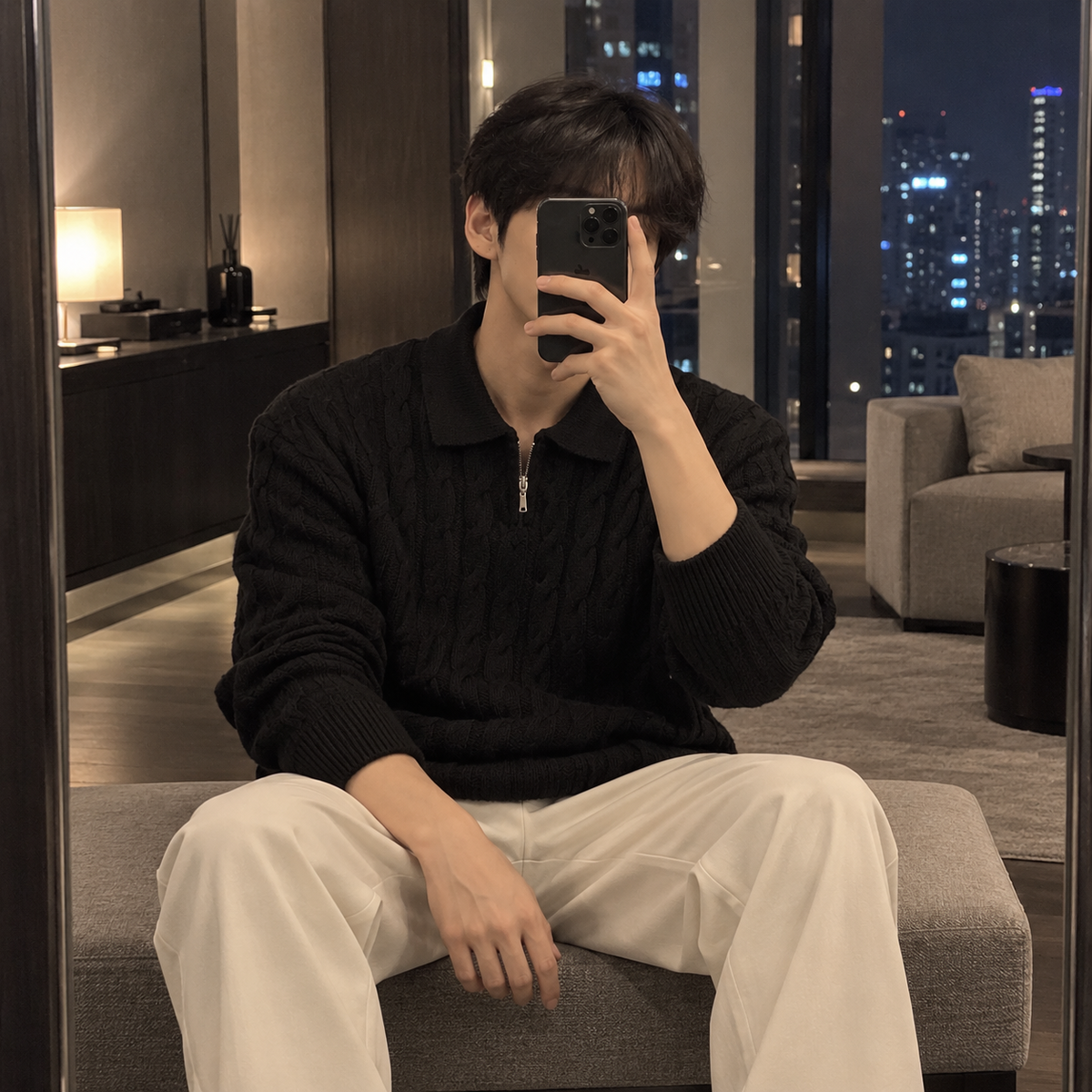 Model Zip Knit Sweater