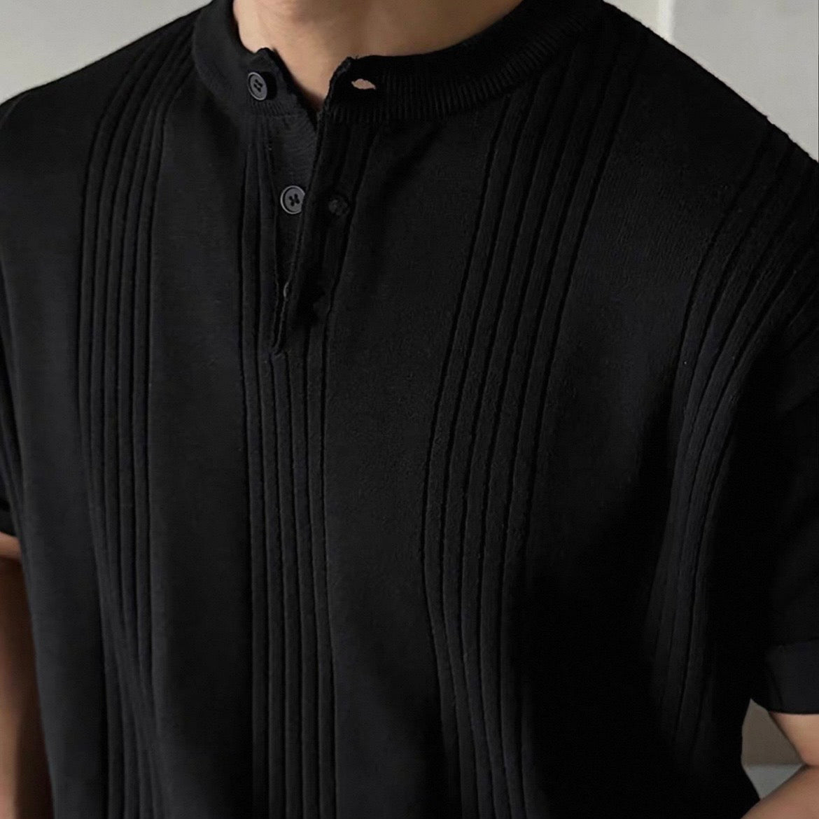 Casual Stripe Knit T-Shirt
