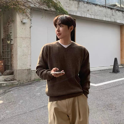 Soft V-Neck Knit Sweater