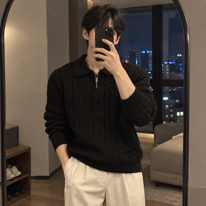 Model Zip Knit Sweater
