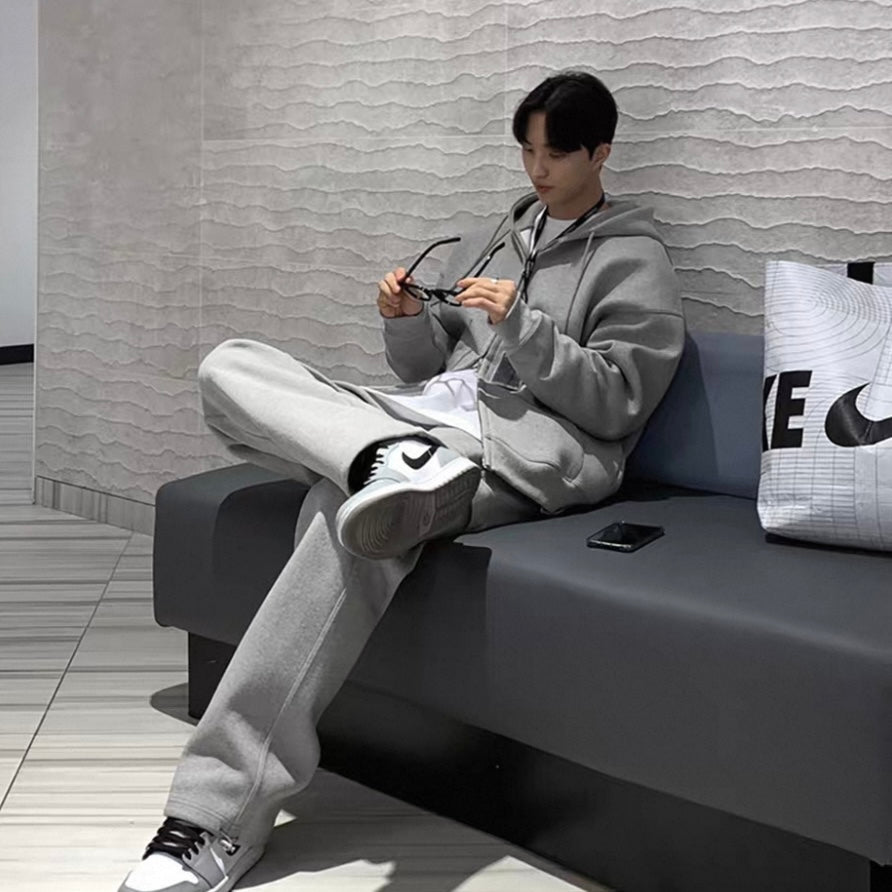 Casual Hooded Cardigan Setup