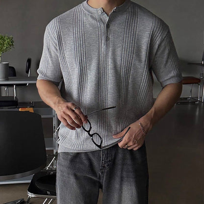 Casual Stripe Knit T-Shirt