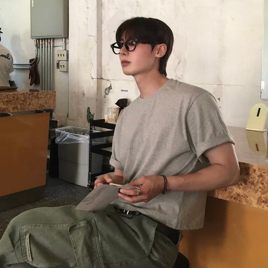 Korean Minimalist Cropped T-Shirt