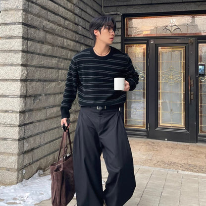 Fine Stripe Knit Sweater