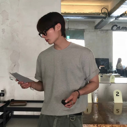 Korean Minimalist Cropped T-Shirt