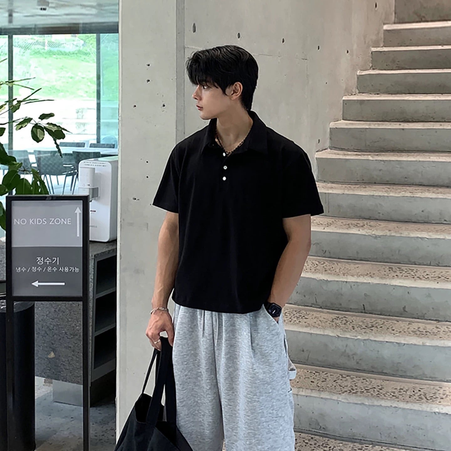 Minimalist Solid Polo Shirt