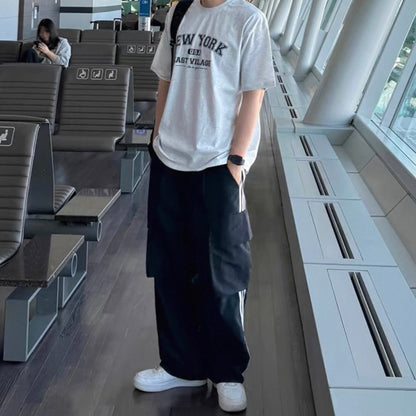 Striped Wide-Legged Casual Pants