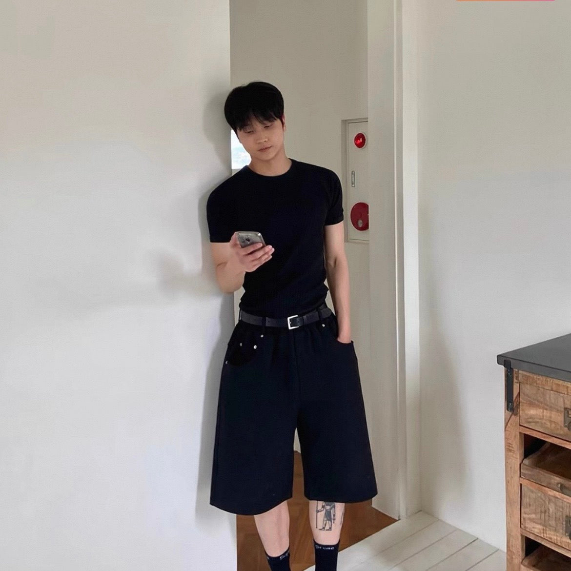 Textured Ribbed Slim-Fit T-Shirt