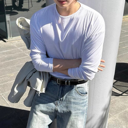 Minimal Ribbed Long Sleeve Tee