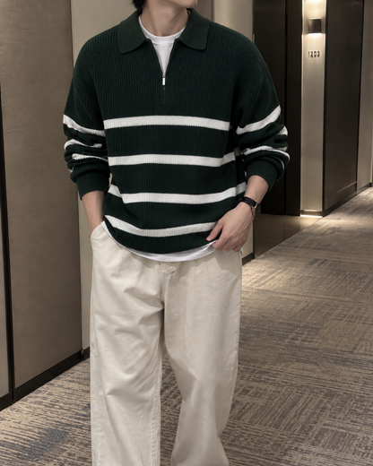 Half-zip knit sweater