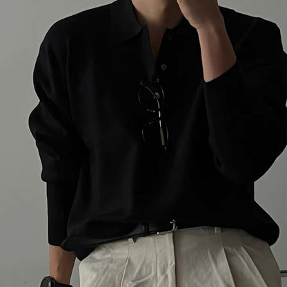 Classic Ribbed Knit Polo