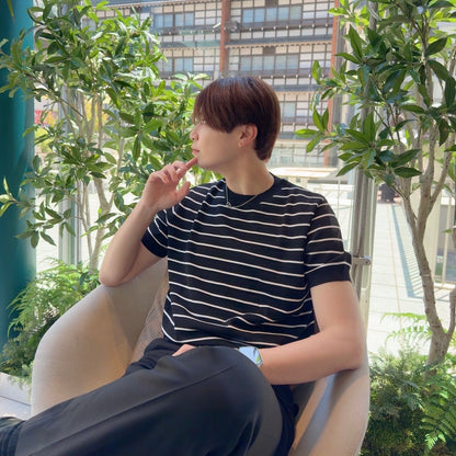 Loose Fit Black Striped Tee