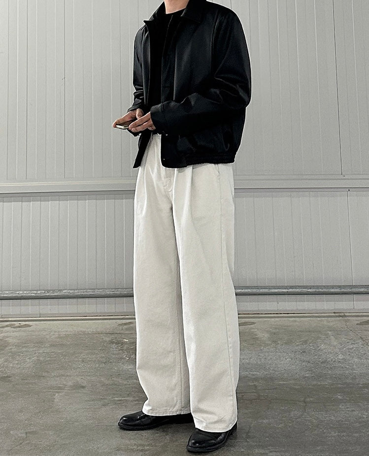 Draped Casual Straight Pants