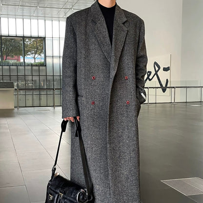 Double-breasted tweed coat