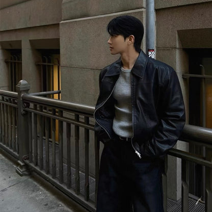 Vintage Leather Blouson Jacket