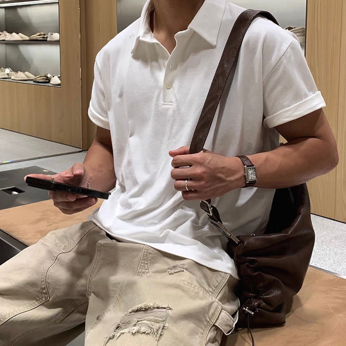 Minimalist Solid Polo Shirt