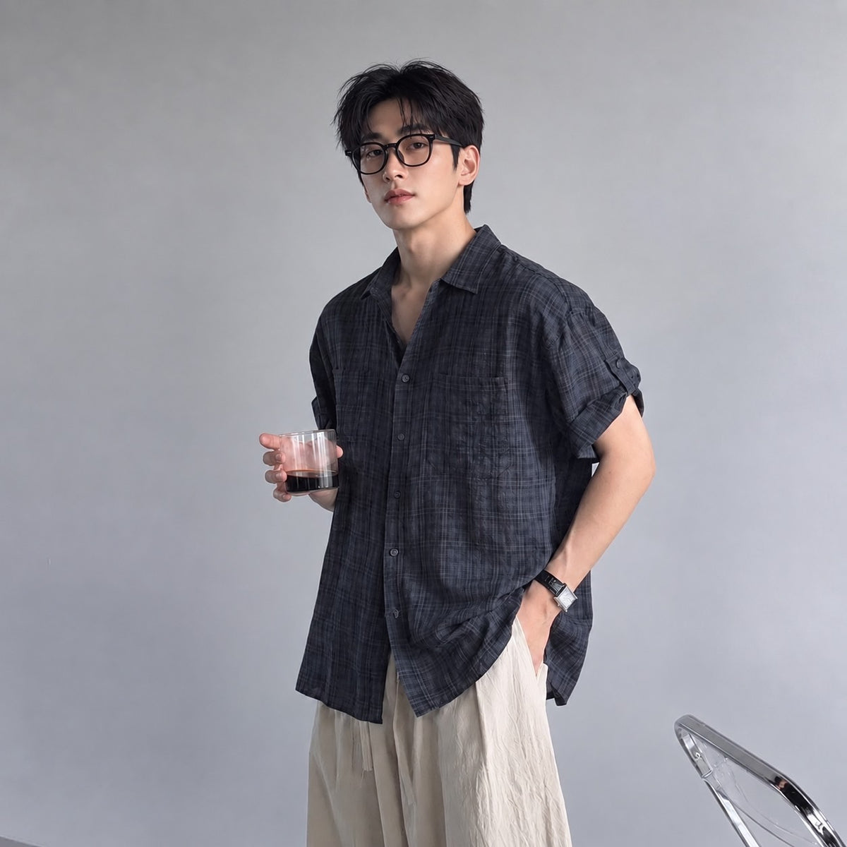 Muted Check Relaxed Shirt