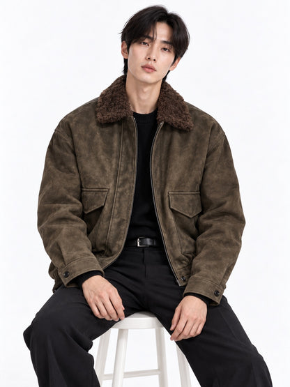 Retro Grunge Suede Jacket
