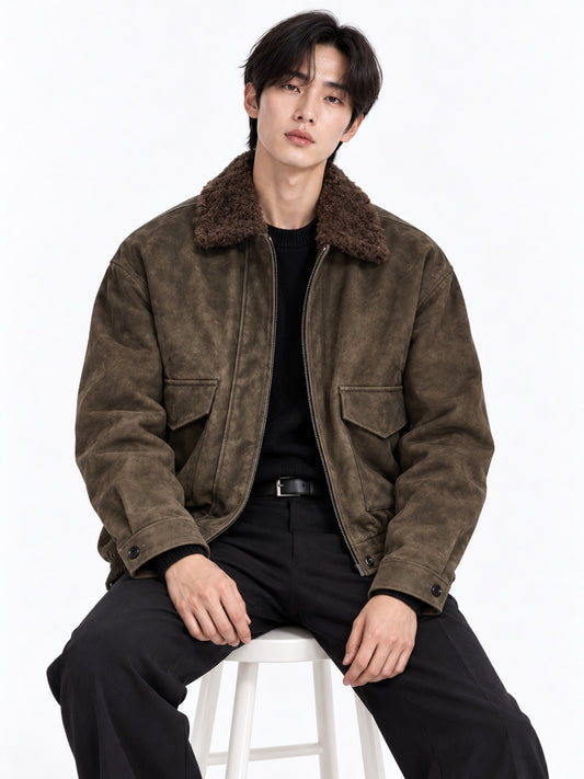 Retro Grunge Suede Jacket