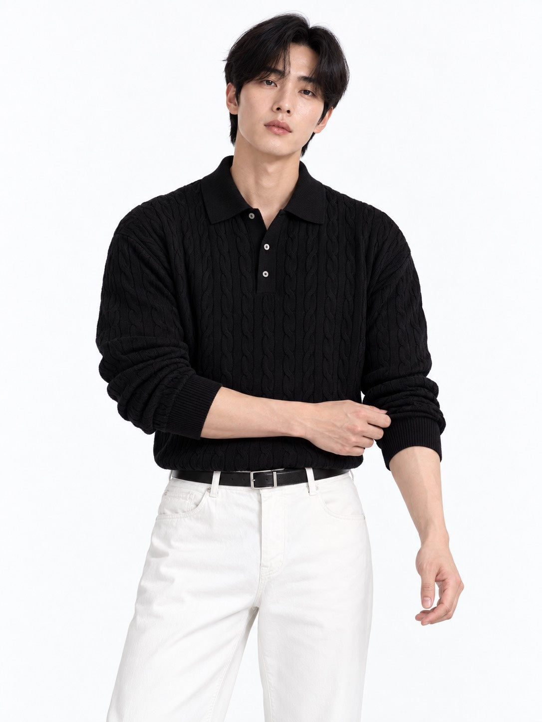 Twisted Knit Pullover Sweater