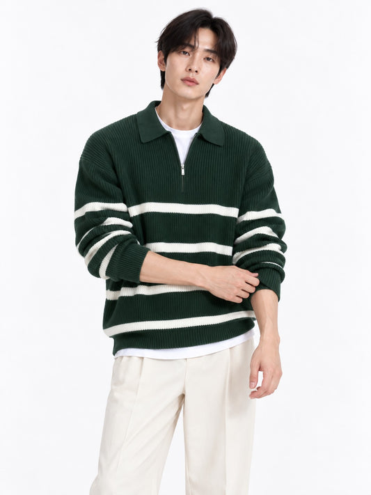 Half-zip knit sweater